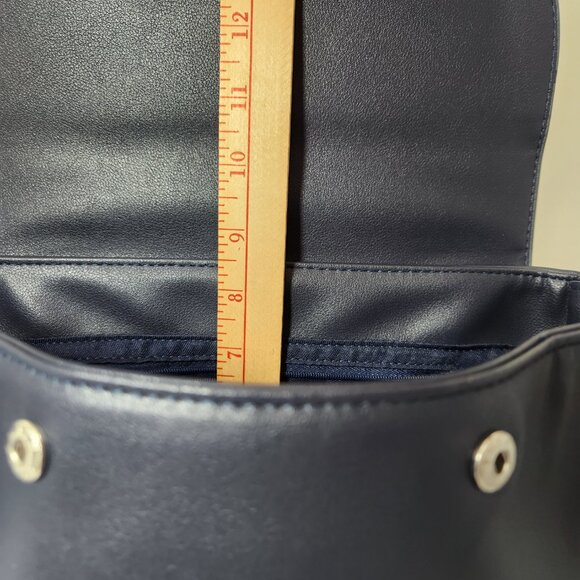 Laila Essence of Norway Geir Ness Women’s Navy Blue Faux Leather Crossbody Bag - Picture 10 of 16